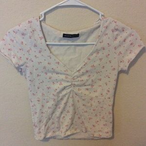 brandy melville pink floral gina top